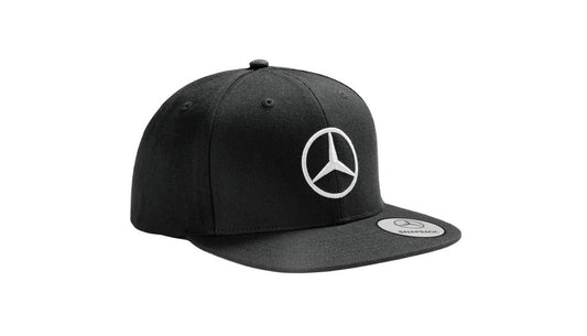 Original Mercedes-Benz Flat Brim Cap schwarz, 80% Polyacryl / 20% Wolle